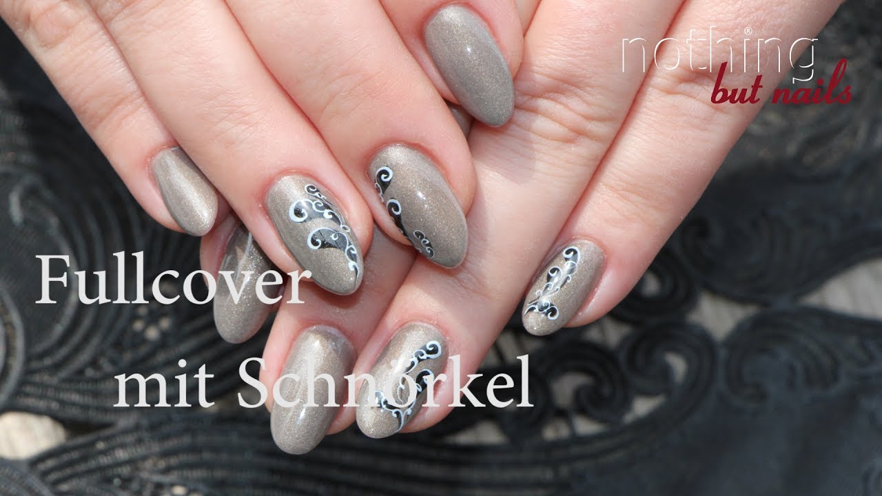 fullcover naildesign schnörkel painting nailart -  nothing but nails