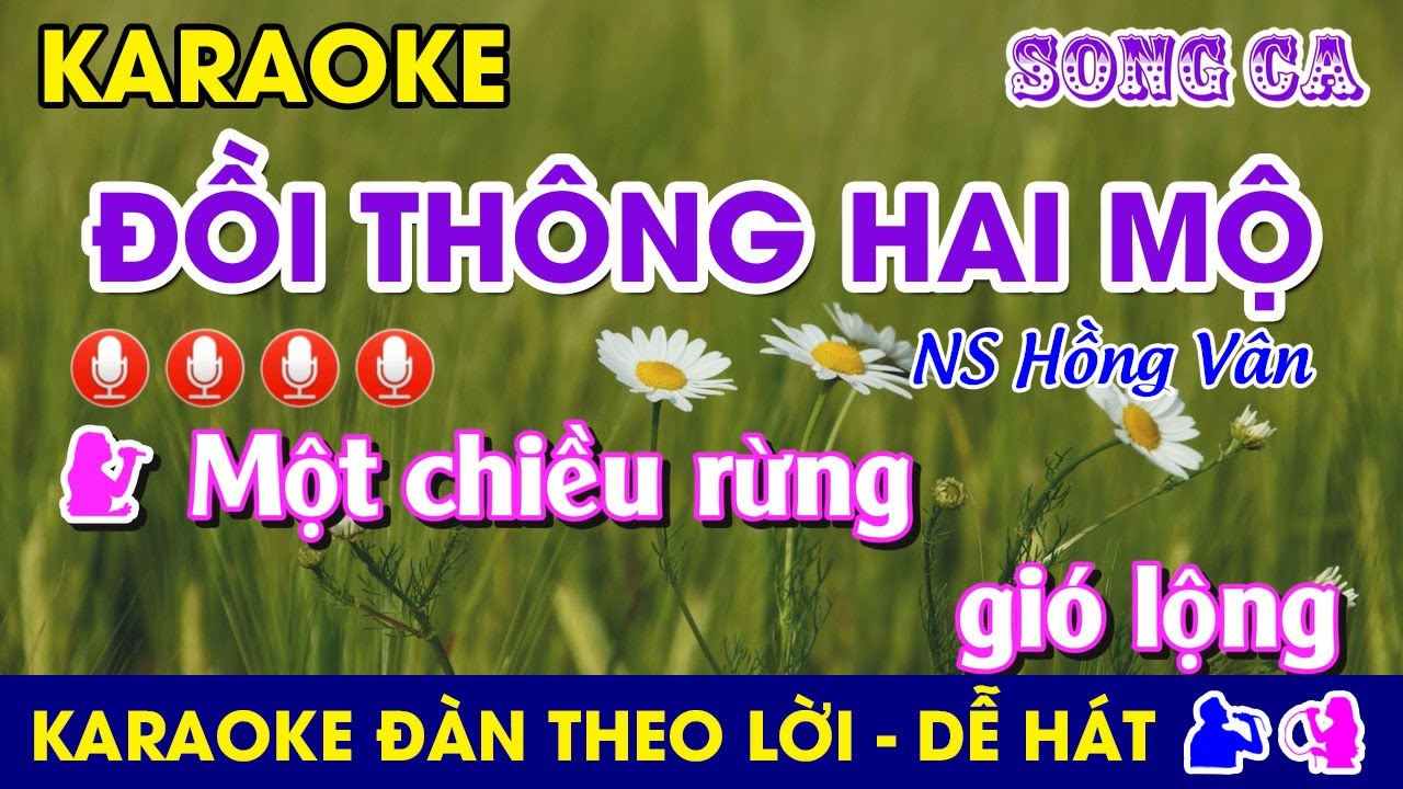 Karaoke l ĐỒI TH&Ocirc;NG HAI MỘ - Tone SONG CA l Nhạc Sống l @dung.karaoke #doithonghaimo #hongvan