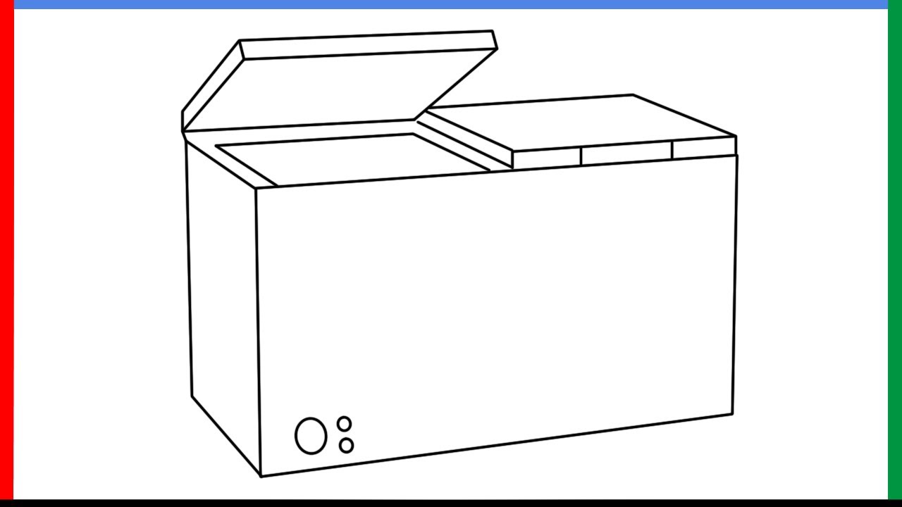 How to draw Deep Freezer step by step for beginners