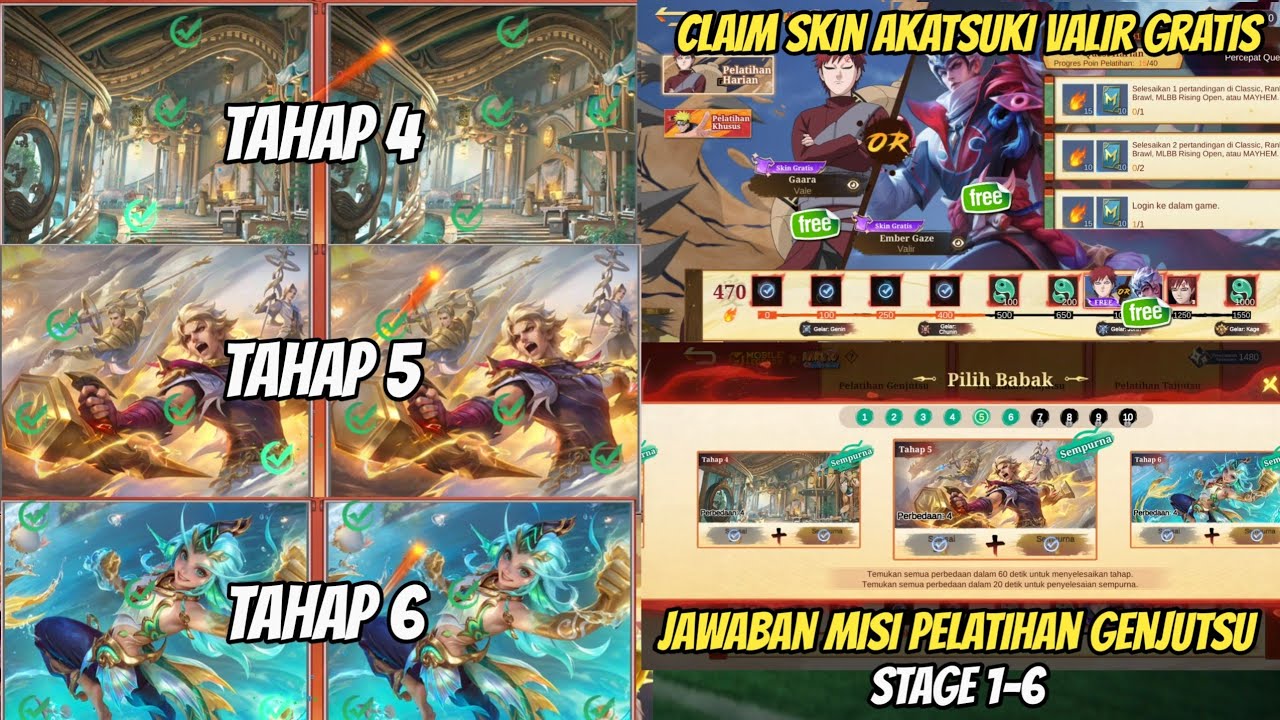HOW TO COMPLETE THE GENJUTSU SPECIAL TRAINING STAGE 4-6 MLBB X NARUTO EVENT CLAIM FREE VALIR SKIN