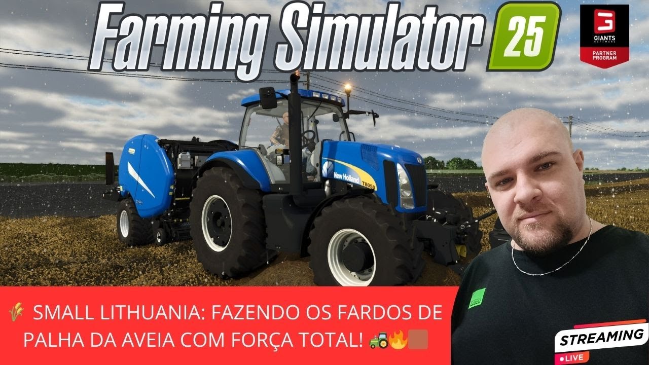 🌾 Small Lithuania: fazendo os fardos de palha da aveia com força total! 🚜🔥🟫