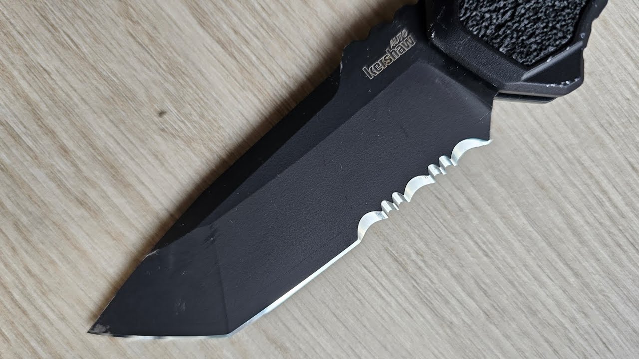 Kershaw 7105, сталь М4. Заточка танто и серрейтора в одном ноже на станке ZAG MAX.