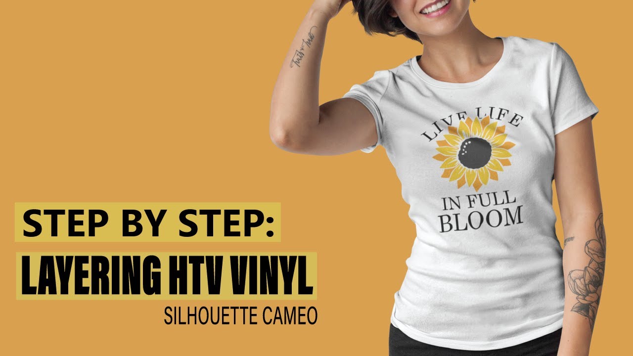 How to Layer HTV Vinyl for Custom T-Shirts | Silhouette Cameo | Using HTV & HEAT PRESS