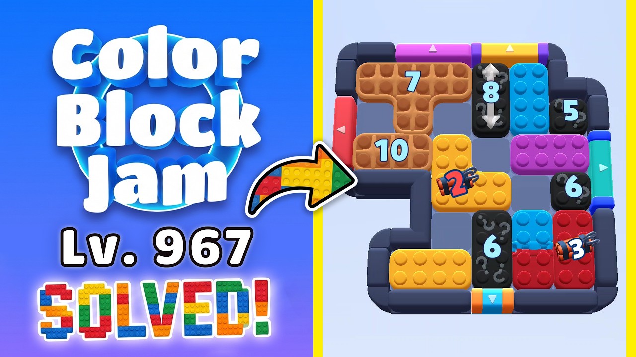 Color Block Jam Level 966 (967) | Every Puzzle Solved! 🎯