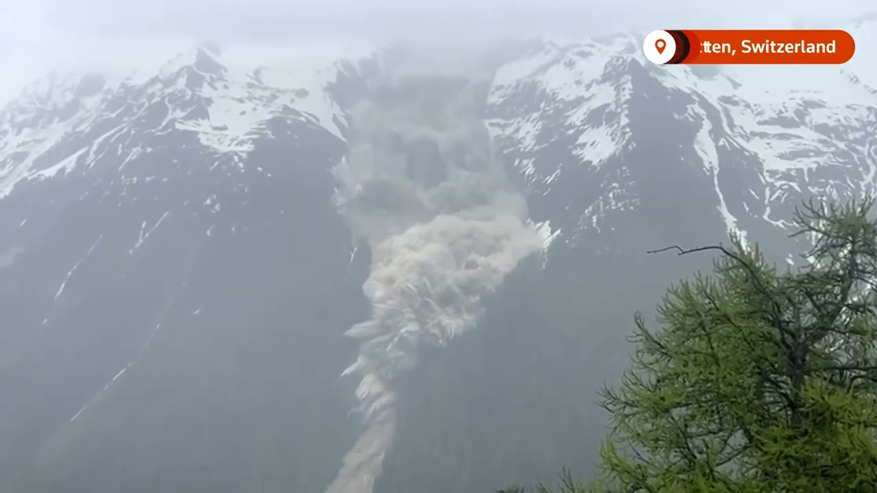Video captures a glacier partially collapsing in the Swiss Alps | REUTERS