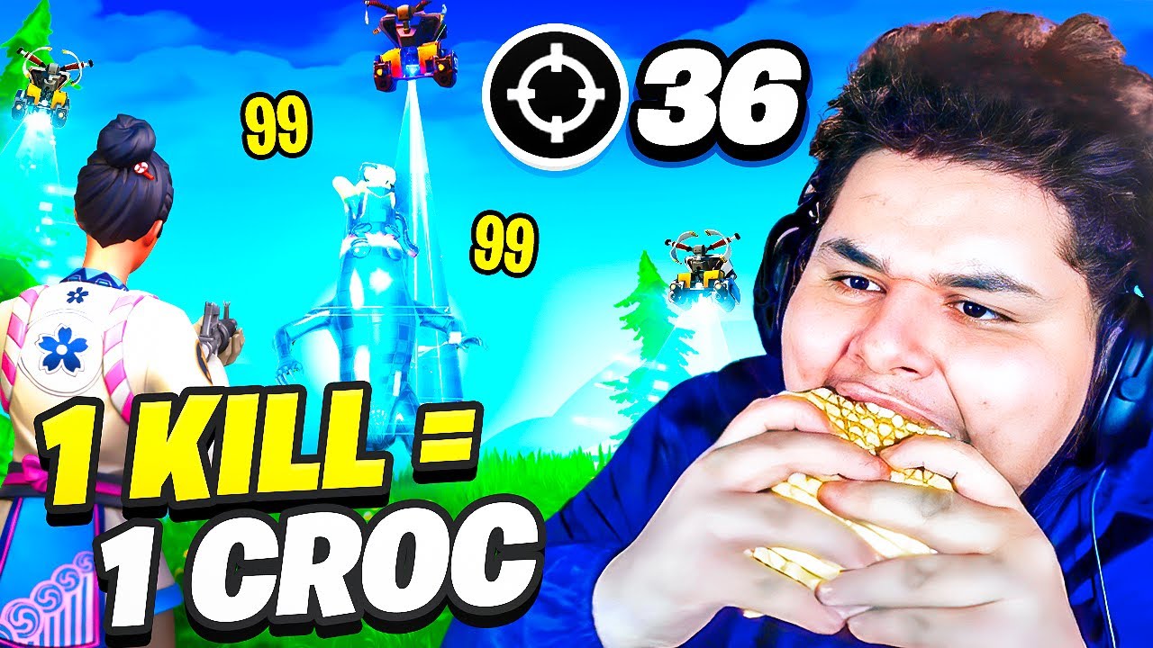1 KILL = 1 CROC dans mon TACOS XXL sur FORTNITE BATTLE ROYALE !