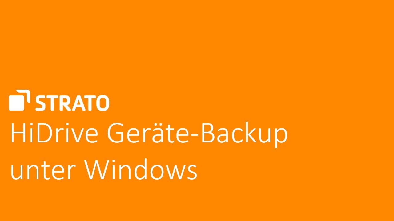 HiDrive Geräte-Backup unter Windows | STRATO Tutorial