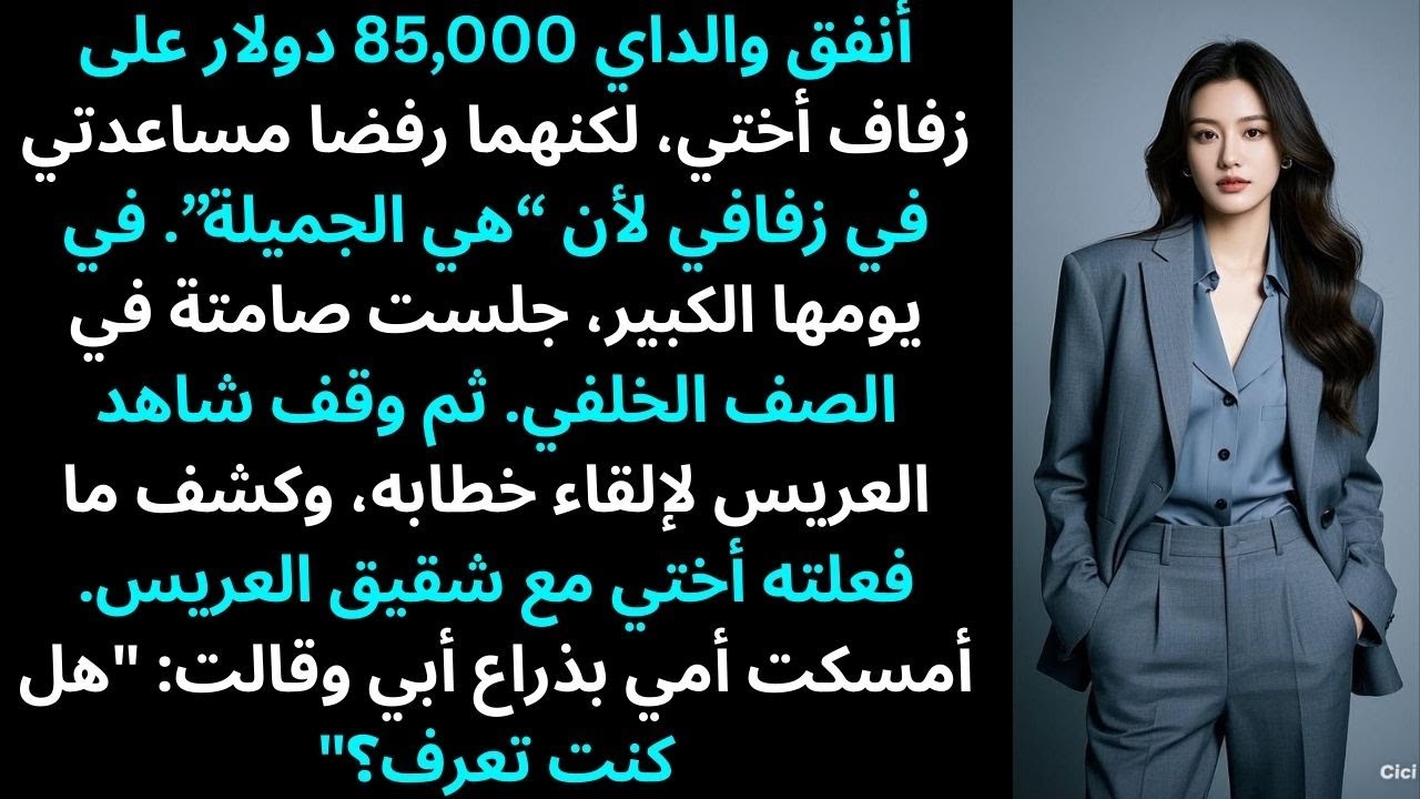 «والداي وصفاني بـ 'القبيحة' وأنفقا 85 ألف دولار على زفاف أختي — حتى جاء خطابي»