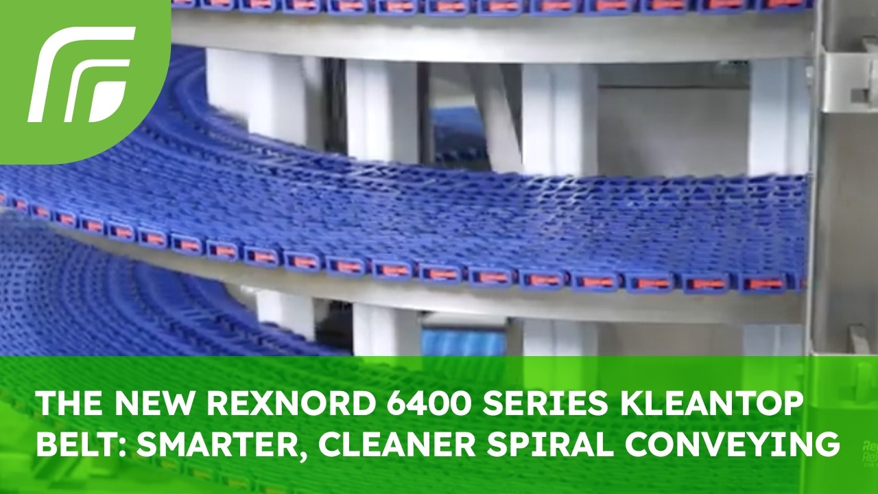 Introducing the Rexnord 6400 Series KleanTop Plastic Active Drive Spiral Cage Belt