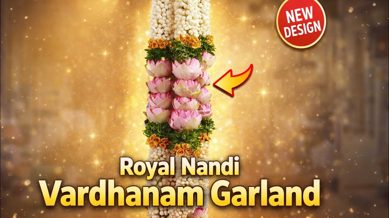 🌸 Royal Nandi Vardhanam Garland | Luxury Temple Style Flower Garland Making 💐#NandiVardhanam 