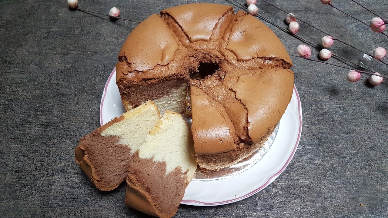 Chocolate vanila chiffon Cake / Chiffon cake oven tangkring /Jessica Huang