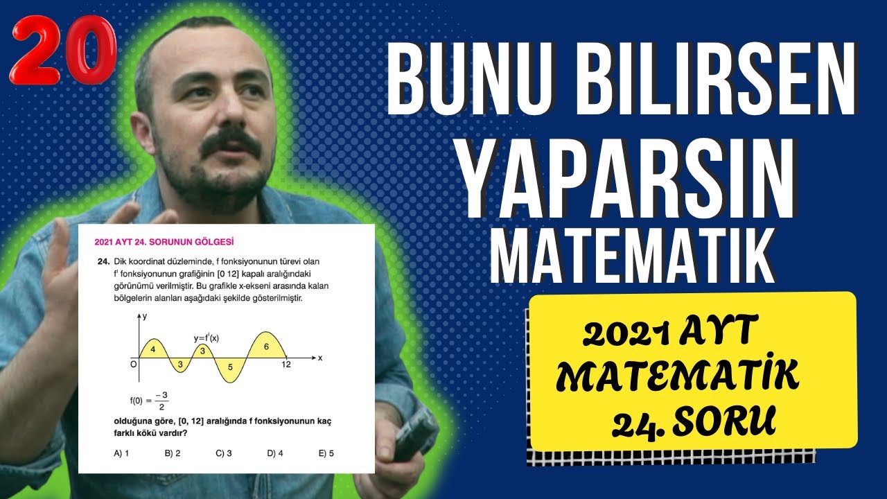 Türev grafiği yorumlarını çok iyi öğrenmelisin | 2021 AYT 24. Soru gölgesi - BBY 20