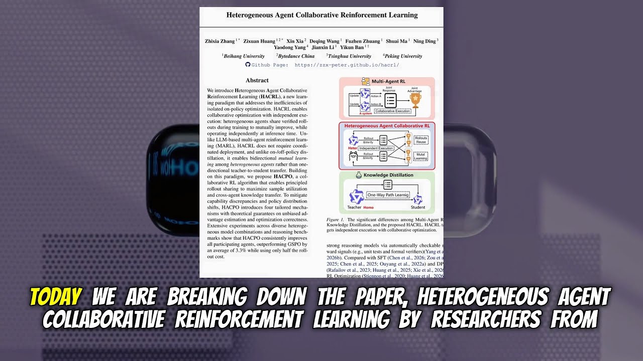 Heterogeneous Agent Collaborative Reinforcement Learning (Mar 2026)