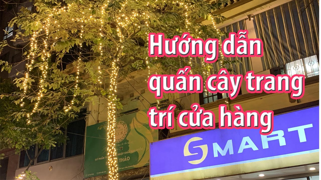 Hướng dẫn quấn cây bằng led đúc F5 trang trí mặt tiền cửa hàng mùa Noel và năm mới 2023