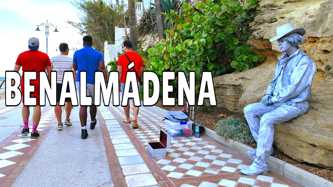 Evening on the Resort | Promenade in Benalmadena (Malaga Spain) 4K Relaxing Walking Tour