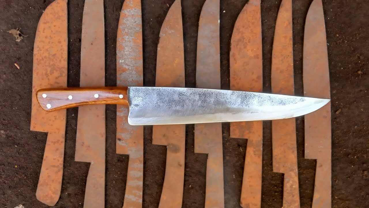 Faca Bruta Picanheira Áço Carbono 3,5 mm disco de arado 12 polegadas para churrasco caça lida bruta