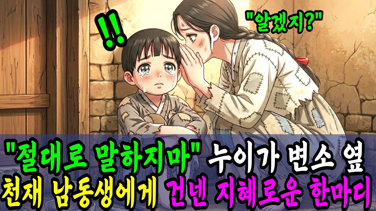 부모님을 여의고 갈곳없는 어린 남동생을 데리고 일하는 지혜로운 누이| 야담 옛날이야기 오디오북 수면동화 전설 민담
