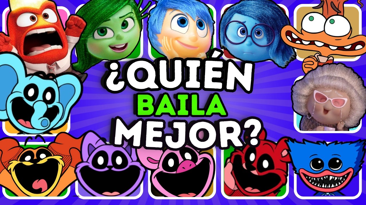 ¡ADIVINA QUIÉN BAILA!😀INTENSAMENTE 2 Y POPPY PLAYTIME😀🎶Alegría💛Catnap😱Desagrado💚DogDay🐶INSIDE OUT 2🥰