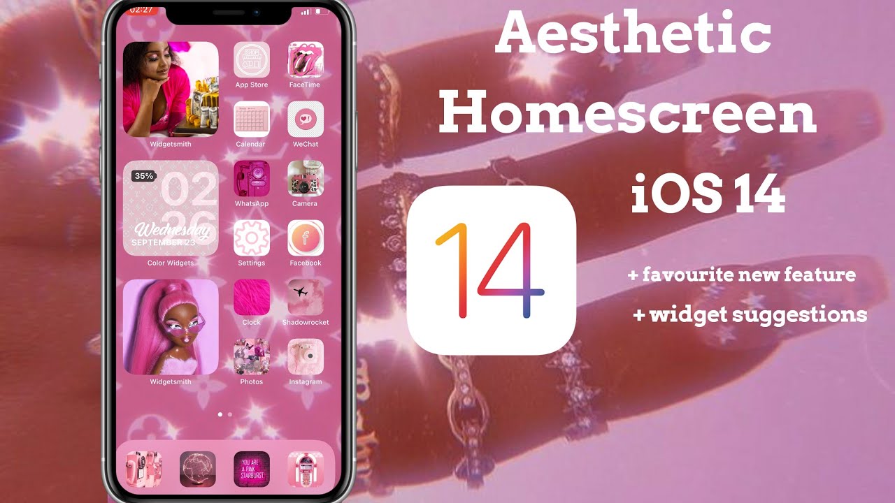 iOS 14 HOMESCREEN SETUP | AESTHETIC IPHONE CUSTOMISATION | HOMESCREEN INSPO | ROYAL GLOWW