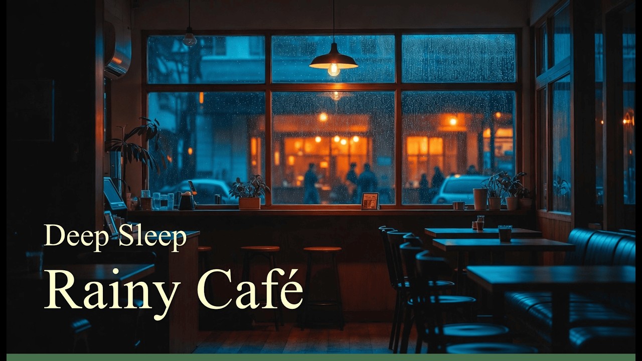 Fall Asleep Fast with Gentle Rain Café Ambience -3 Hours