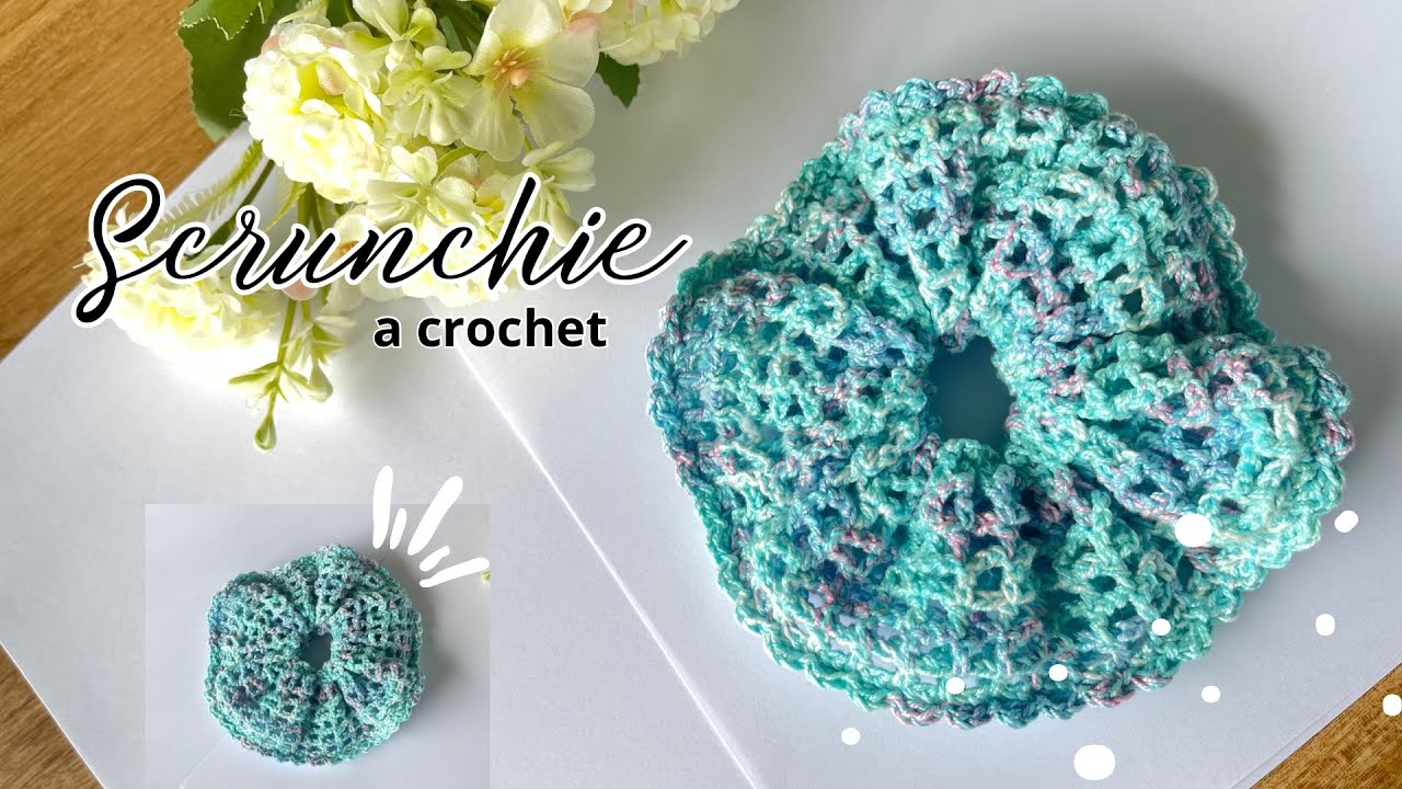 Regresé🌷 scrunchie a crochet en❤️ Tendencia | PATRON 3D A CROCHET-FÁCIL