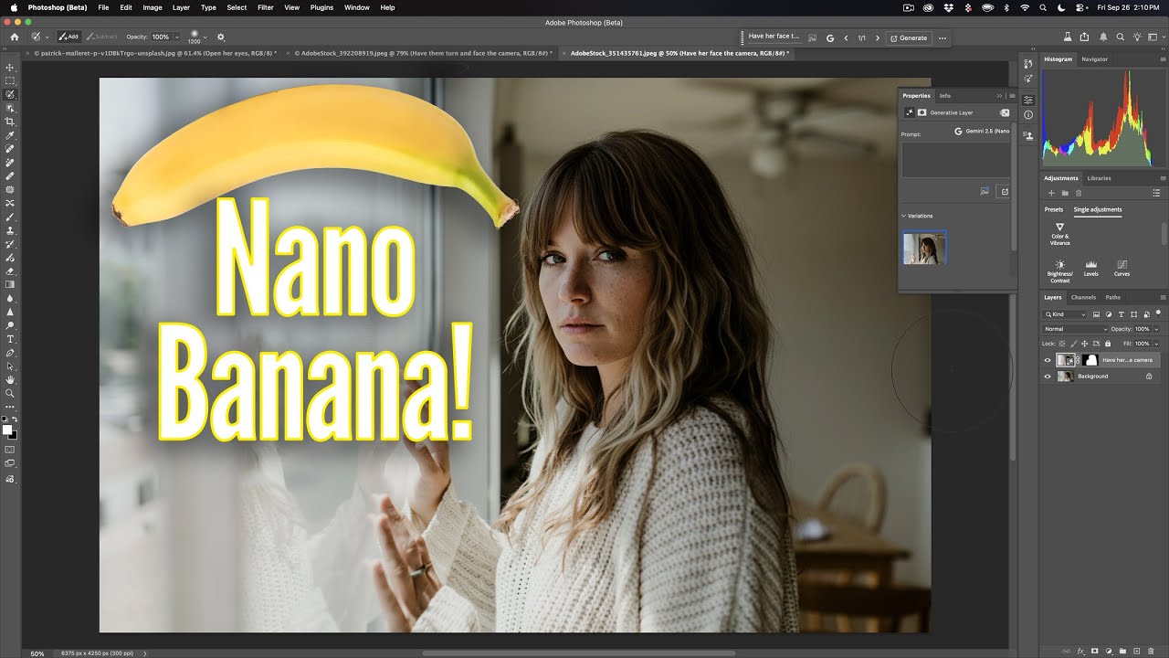 Nano Banana ТЕПЕРЬ является частью PHOTOSHOP!
