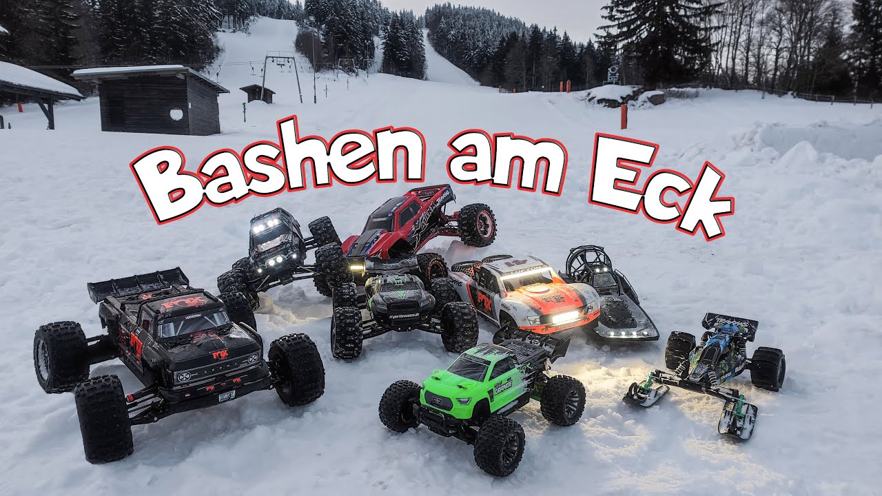 Bashen auf der Skipiste. Ob das gut geht?