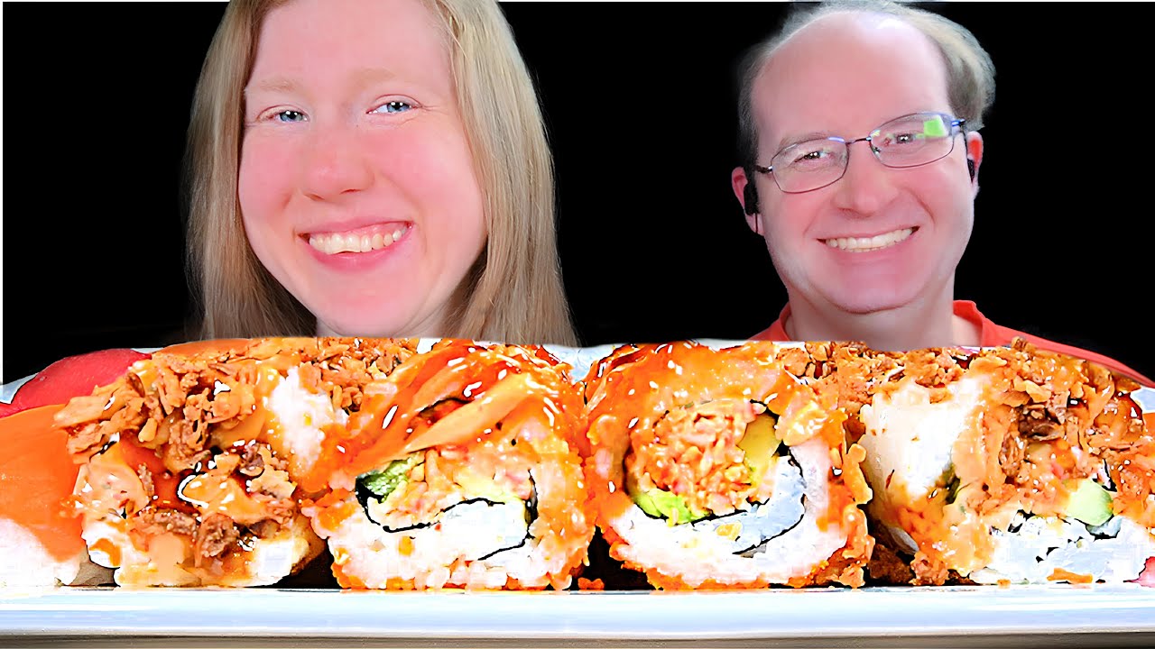 ASMR SUSHI PLATTER MUKBANG EATING SOUNDS