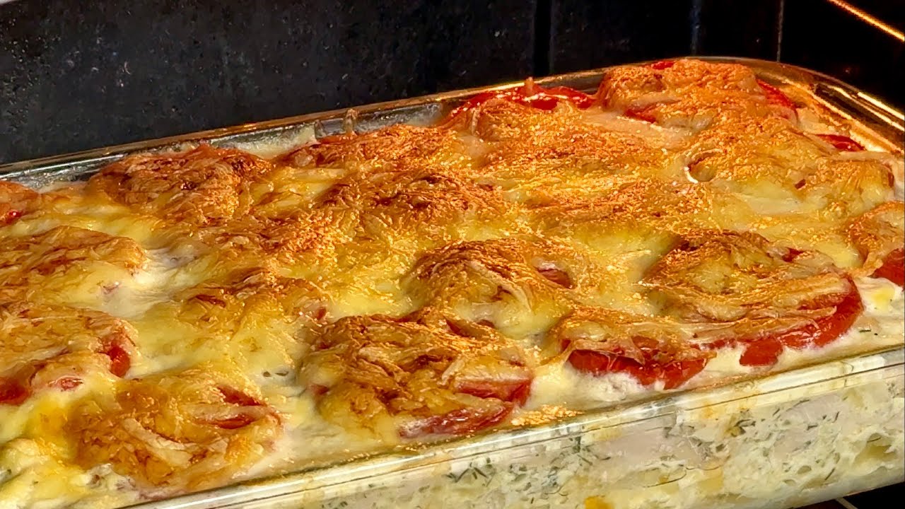 Creamy Layered Chicken Bake with Potatoes and Tomatoes | Easy Comfort Food Dinner Recipe