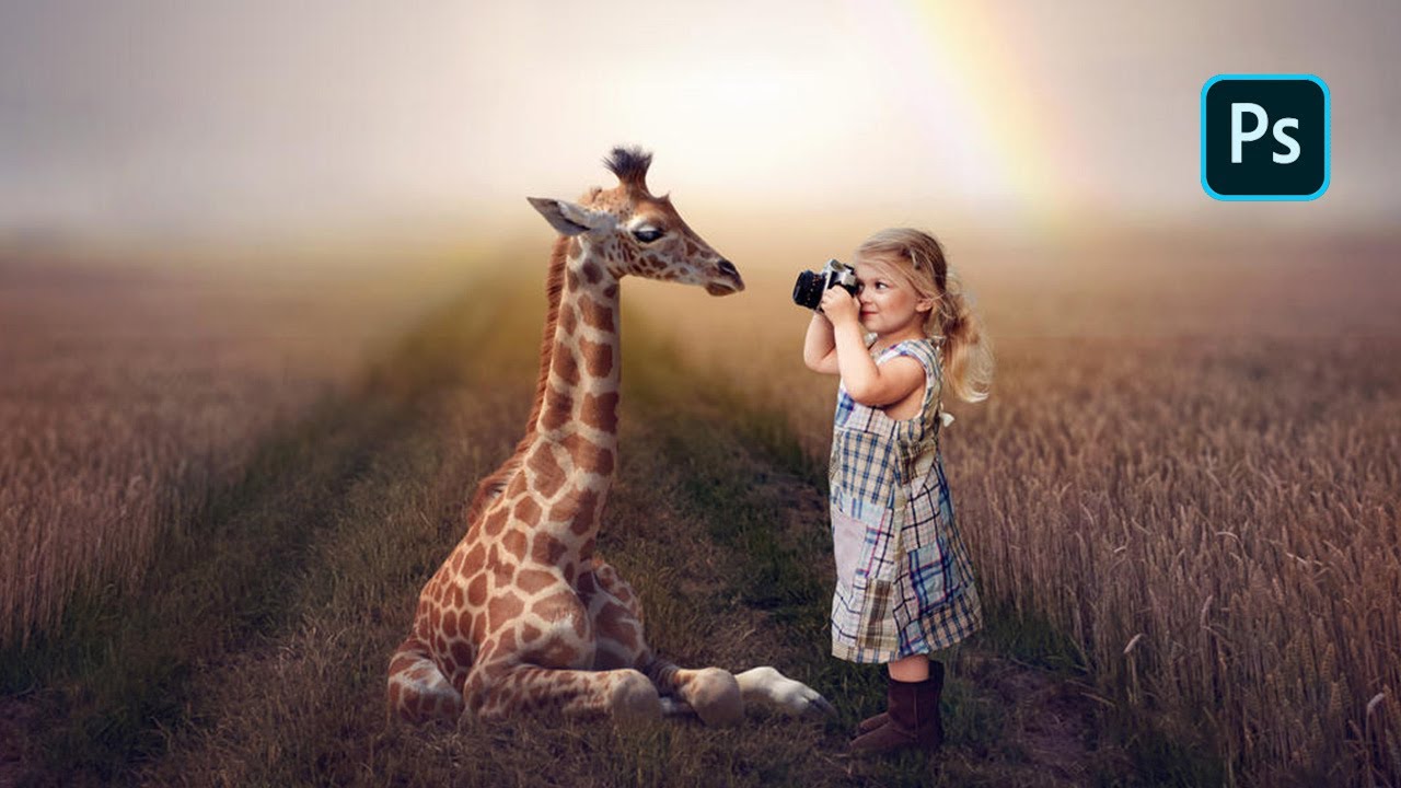 Photoshop tutorial how to add light effect - Kid Photographer photoshop manipulation | Free PSD file