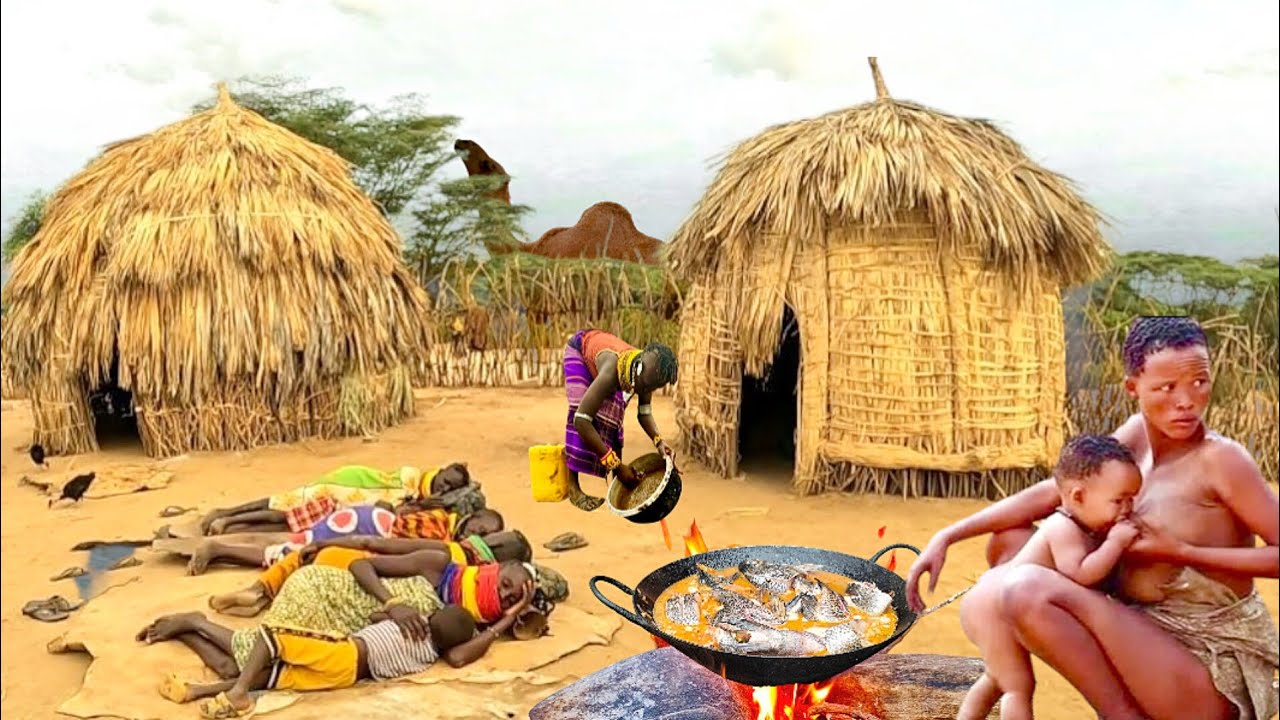 Typically African Village Life of Our Youngest Hardworking Wives of One #cooking Village Food
