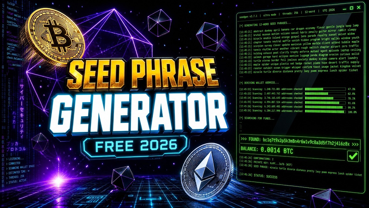 BTC Seed Generator SOFTWARE 2026 | Find Bitcoin Wallets with Balance | FREE Private Key Generator