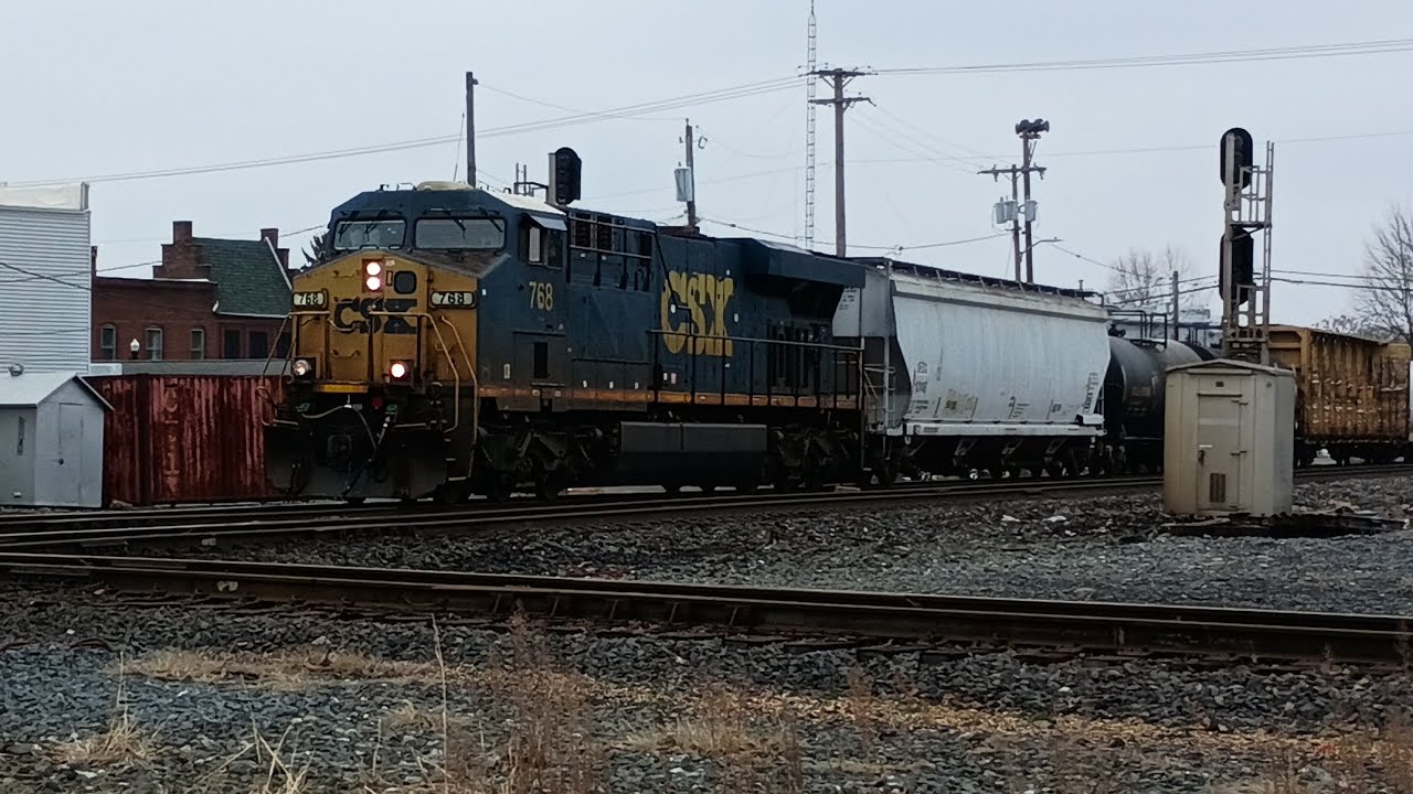 CSXT 768 Leads a Manifest Train in Deshler, OH