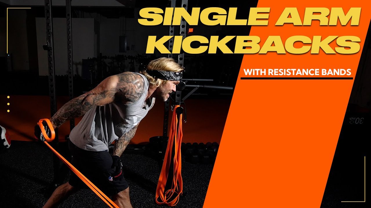 Awesome Triceps Exercise with Resistance Bands: Single Arm Kickbacks