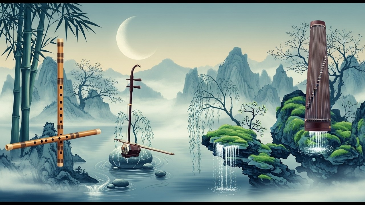 Sun Heal Your Soul with Deep Sleep Music Chinese Instrumental 🌿 Guzheng & Erhu Peaceful Night Sounds