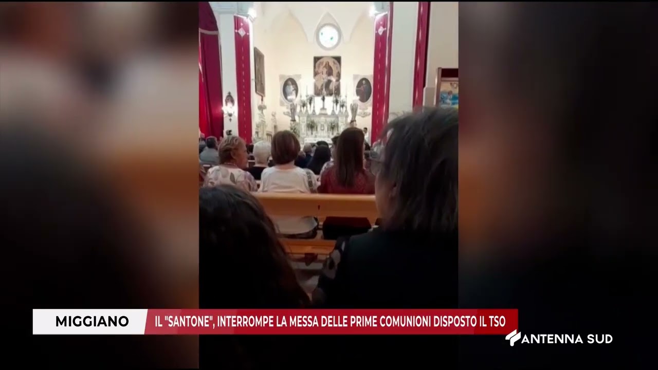 09 GIUGNO 2025   MIGGIANO LE   KADIR, IL SANTONE INTERROMPE LA MESSA DELLE PRIME COMUNIONI DISPOSTO
