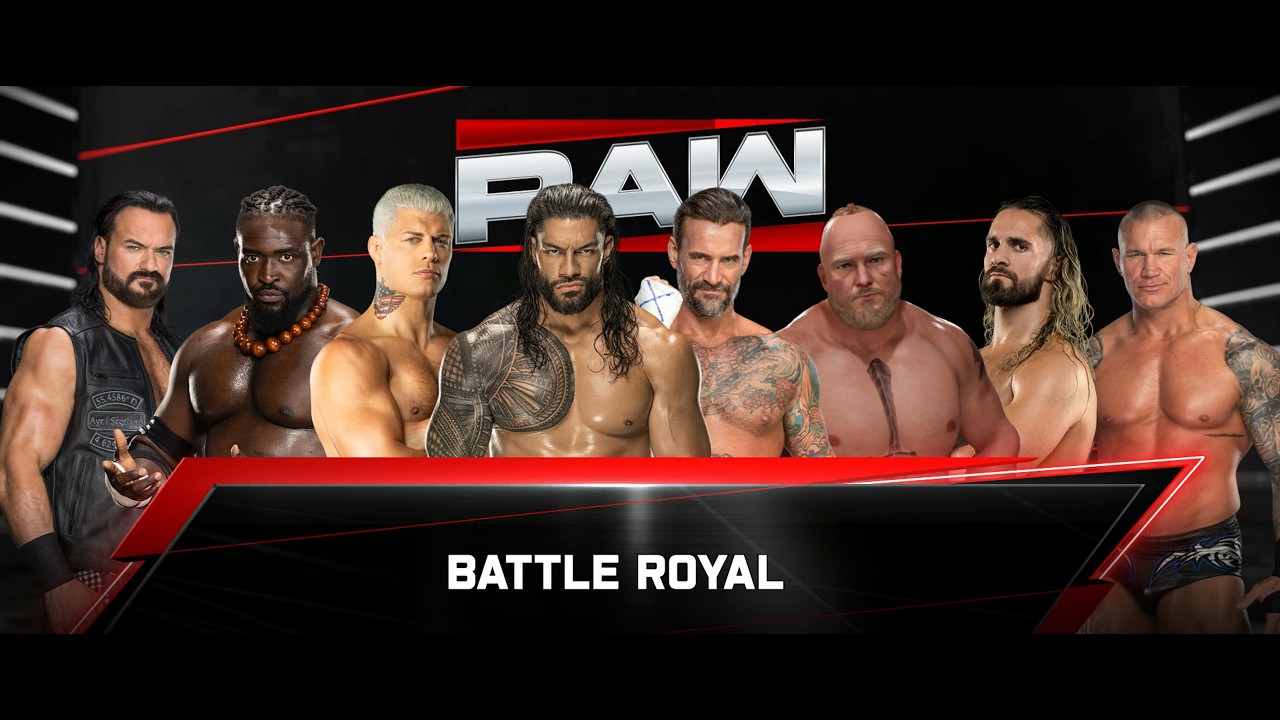 Королевская битва 8 человек RAW из Янгстауна, штат Огайо.
