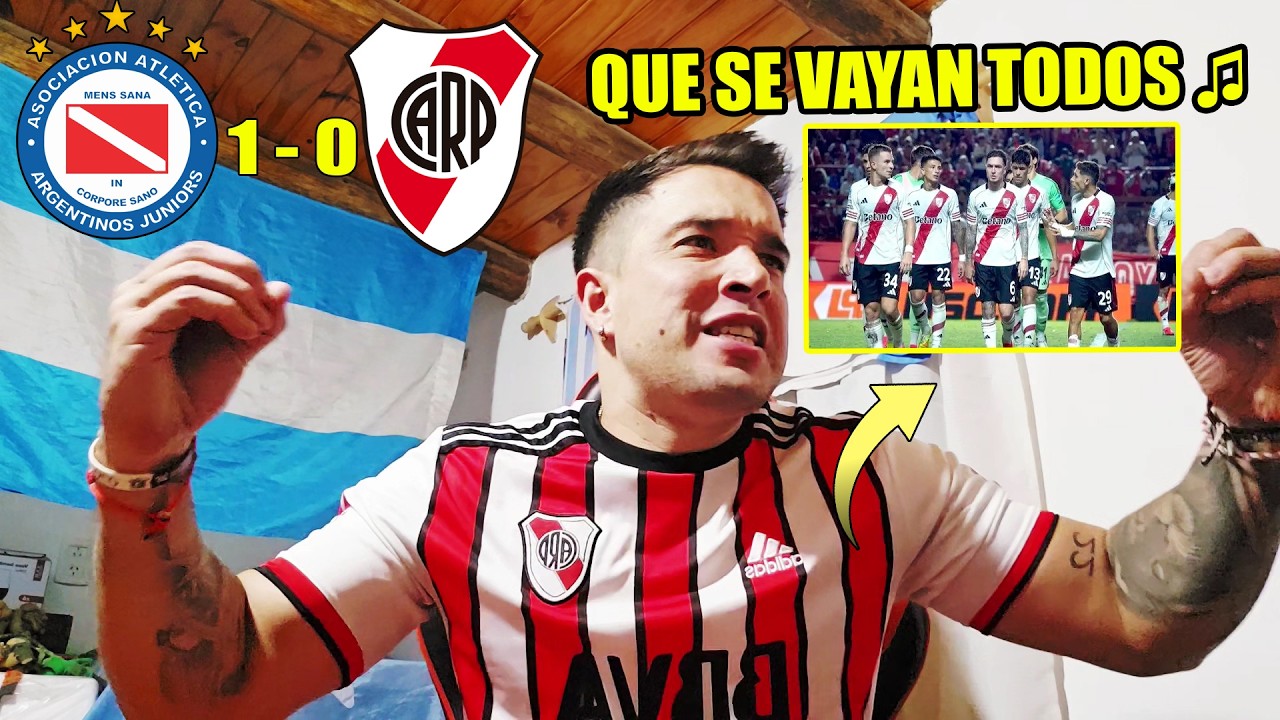 ARGENTINOS JUNIORS 1 VS RIVER 0 😡 REACCION DE UN HINCHA DE RIVER RE CALIENTE 😡