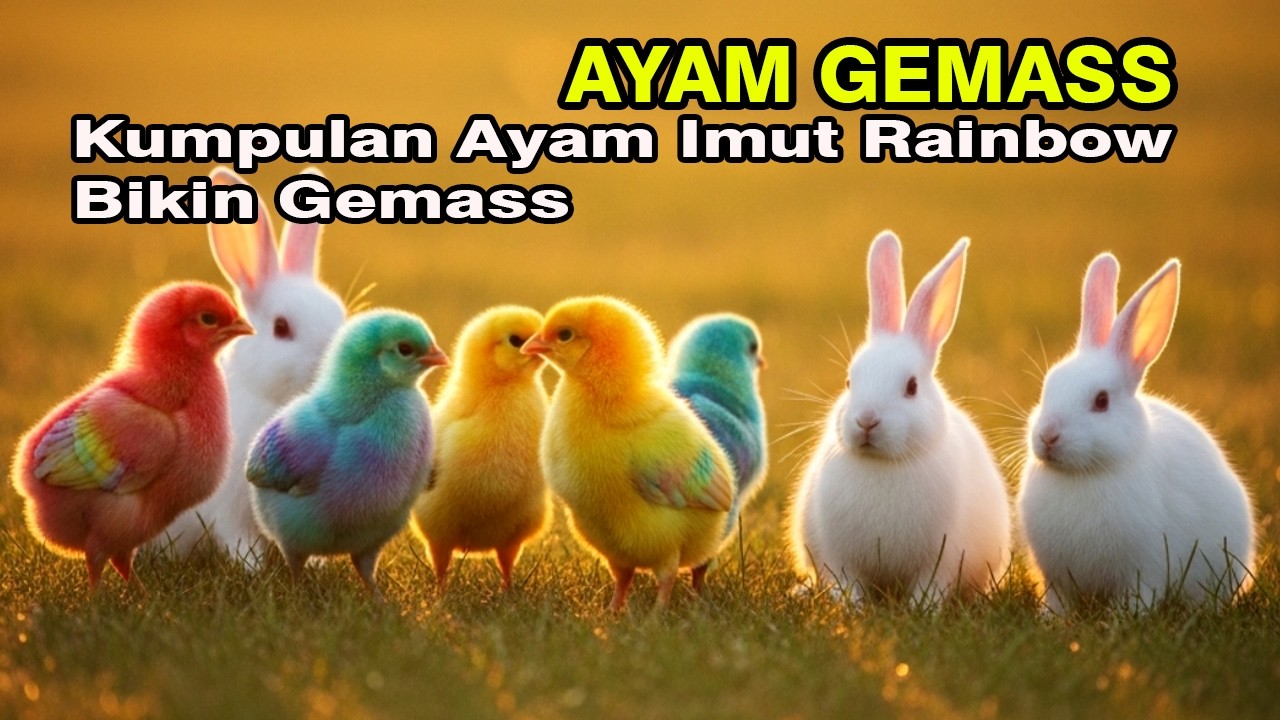 Ayam rainbow lucu,ayam warna warni gokil,Bebek & Kelinci Lucu terbaru#ayamgemass