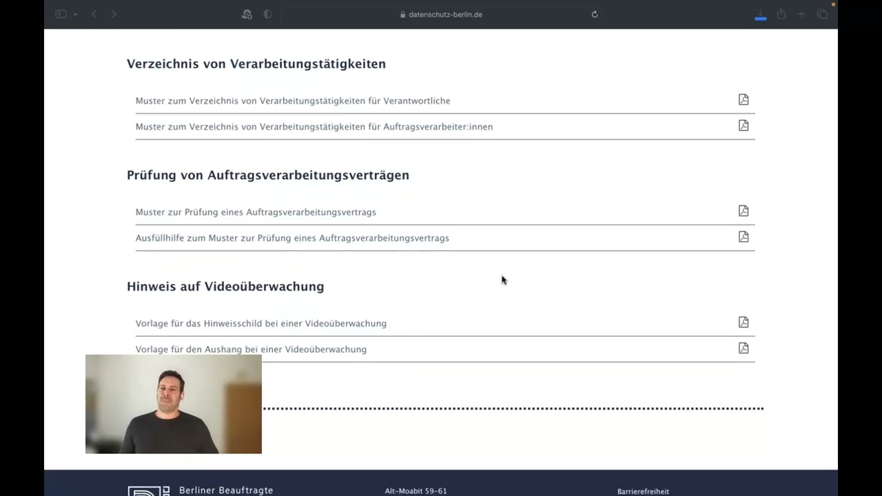 kostenlose DSGVO Musterformulare der Berliner Aufsichtsbeh&ouml;rde f&uuml;r Datenschutz