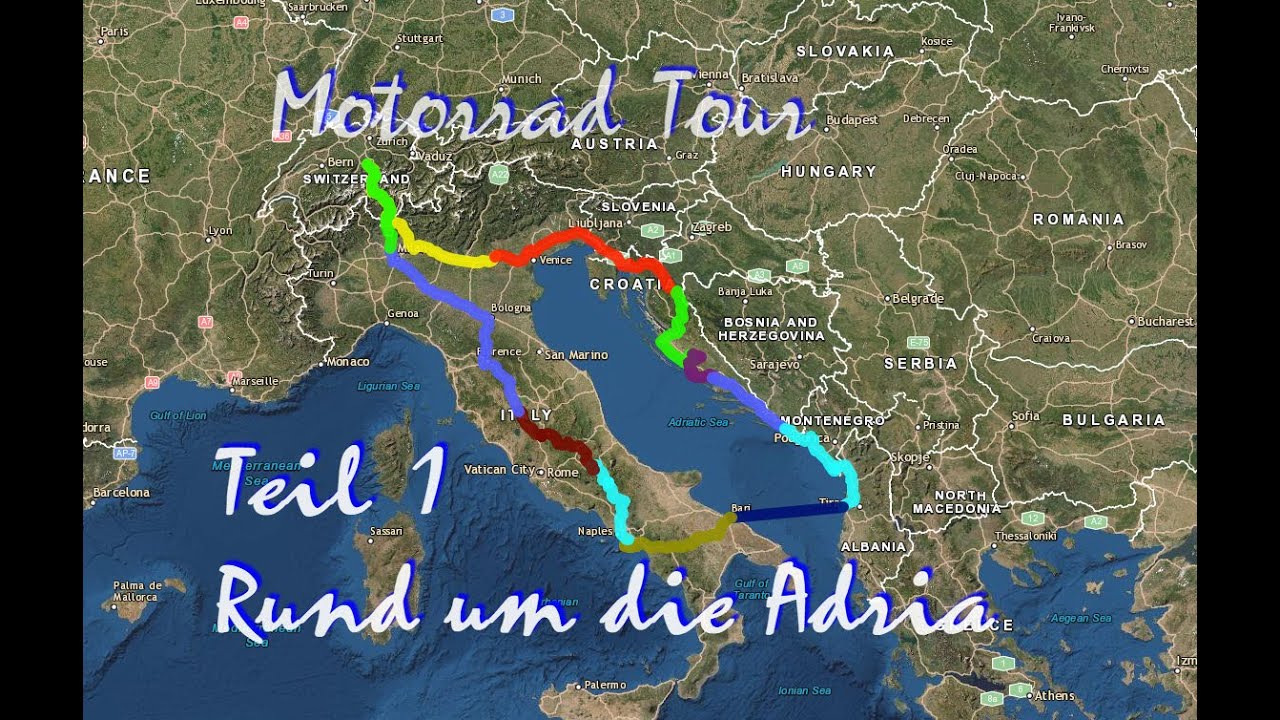 Motorrad Tour in 12 Tagen rund um die Adria Mai 2019