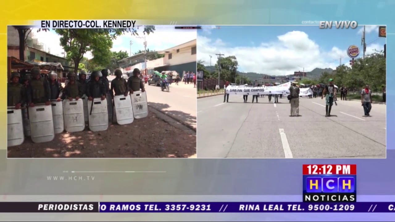 Alumnos del Inst.Técnico Honduras salen a manifestarse por la colonia Kennedy
