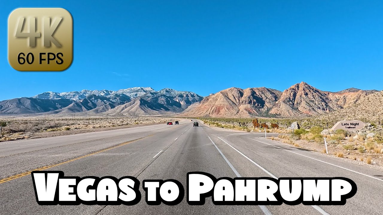 Driving from Las Vegas to Pahrump, Nevada in 4k Video