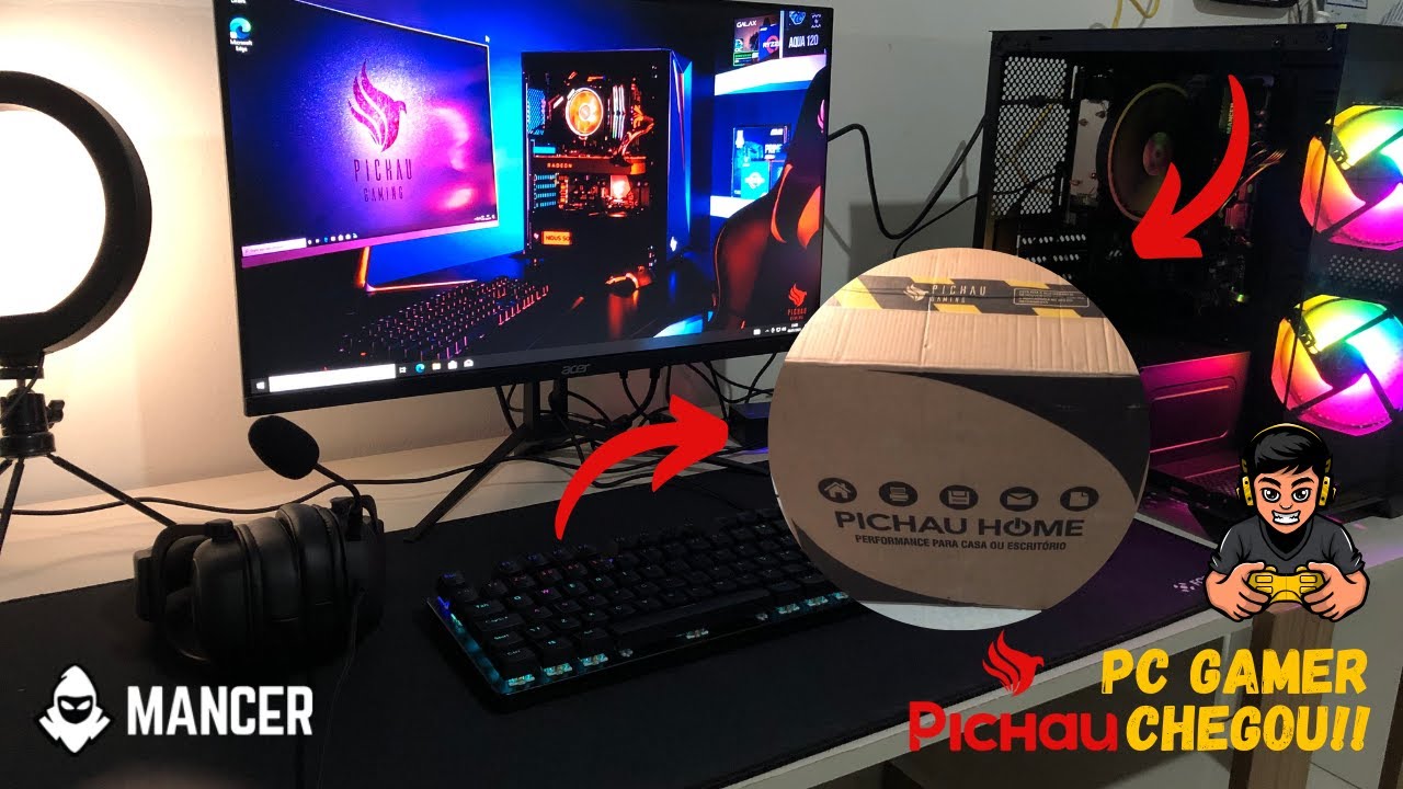 PG GAMER DA PICHAU CHEGOU!! unboxing completo Pc Apolo III - Gabinete Gamer TGT Gladiato