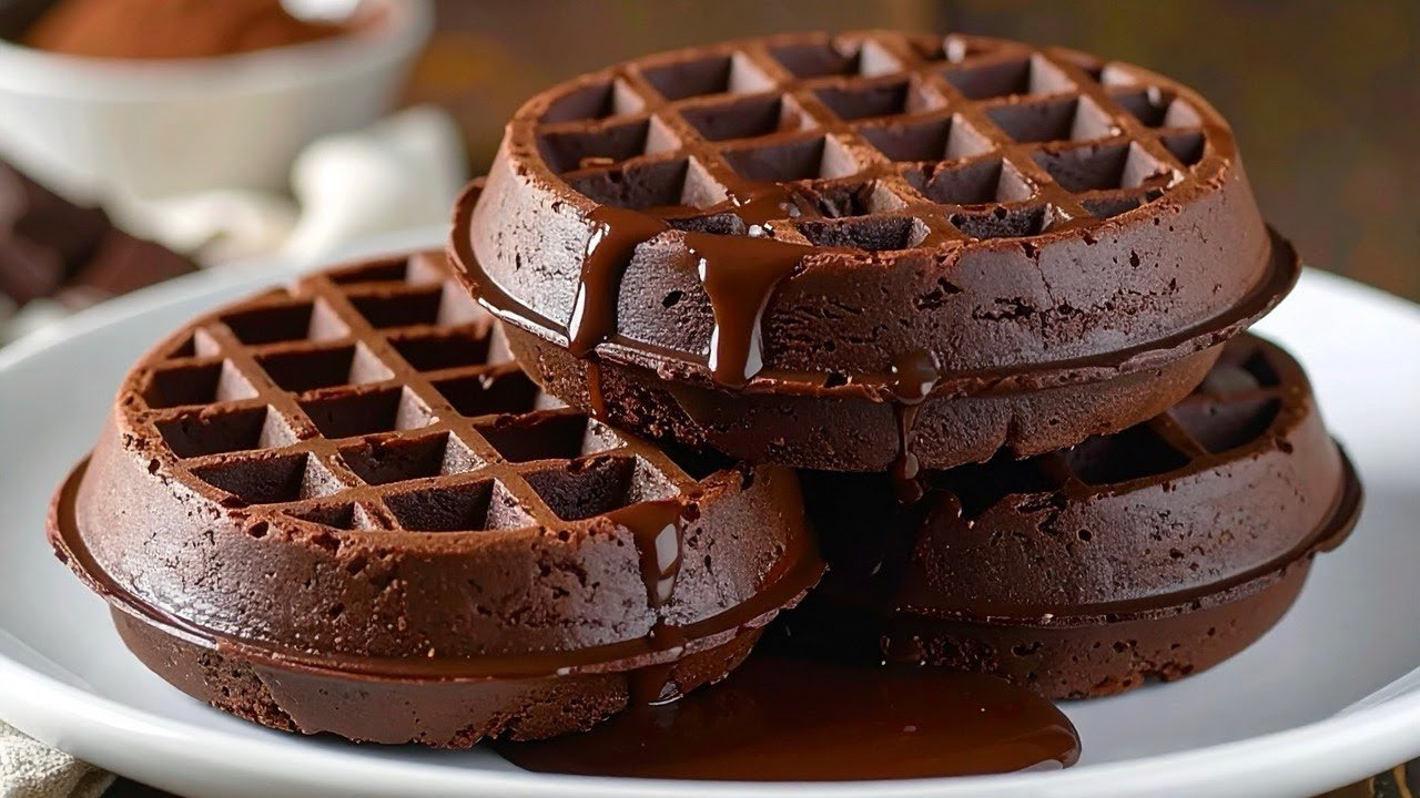 Belgian Chocolate Yogurt Waffles | Soft Inside, Crispy Outside!