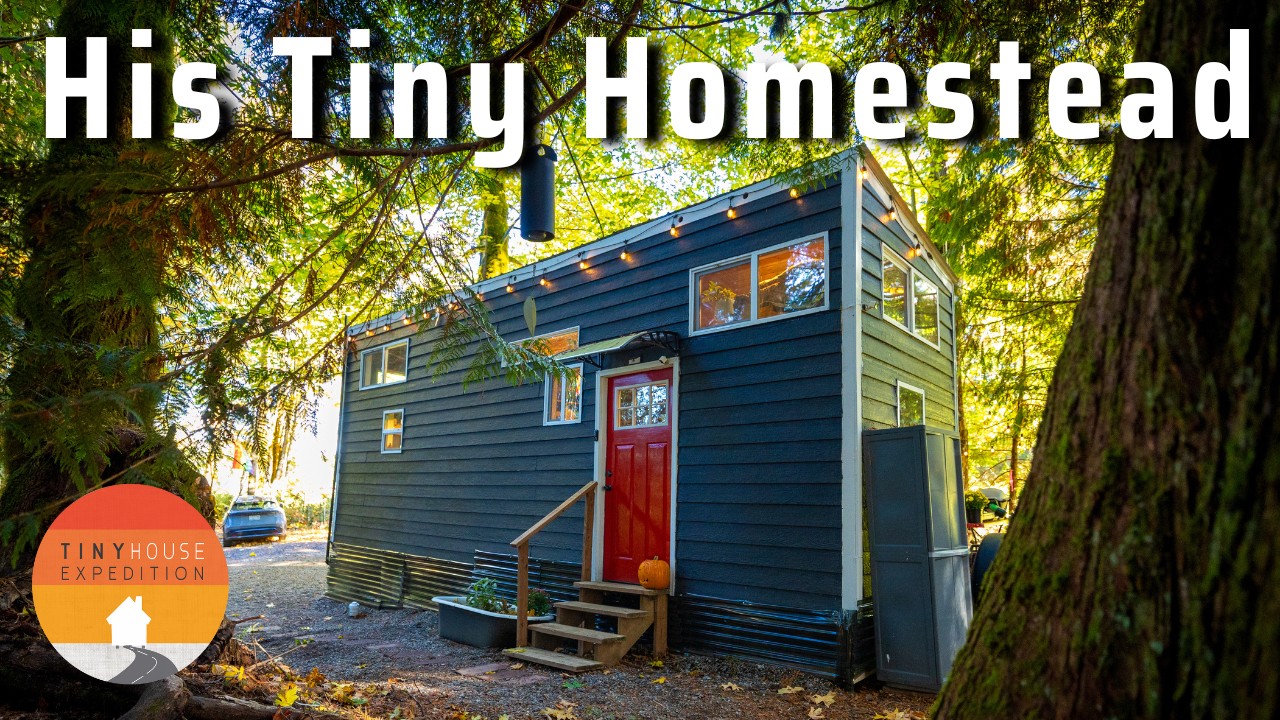 He’s living the Tiny House dream on his waterfront land, debt-free!