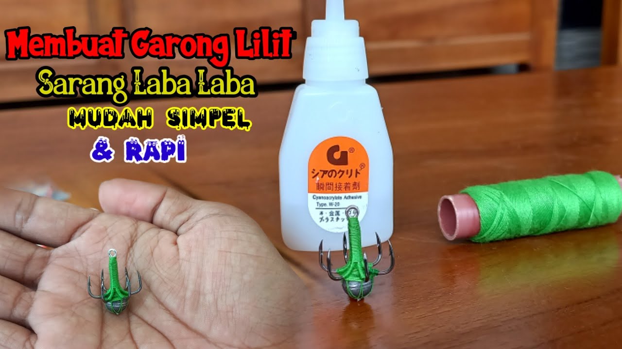 Cara membuat kail garong lilit sarang laba laba, merangkai garong, mudah, kuat, rapi