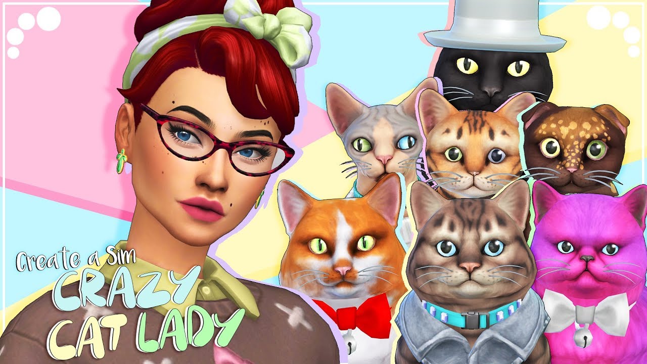 CRAZY CAT LADY | The Sims 4 | Create a Sim + CC list & Sim downloa