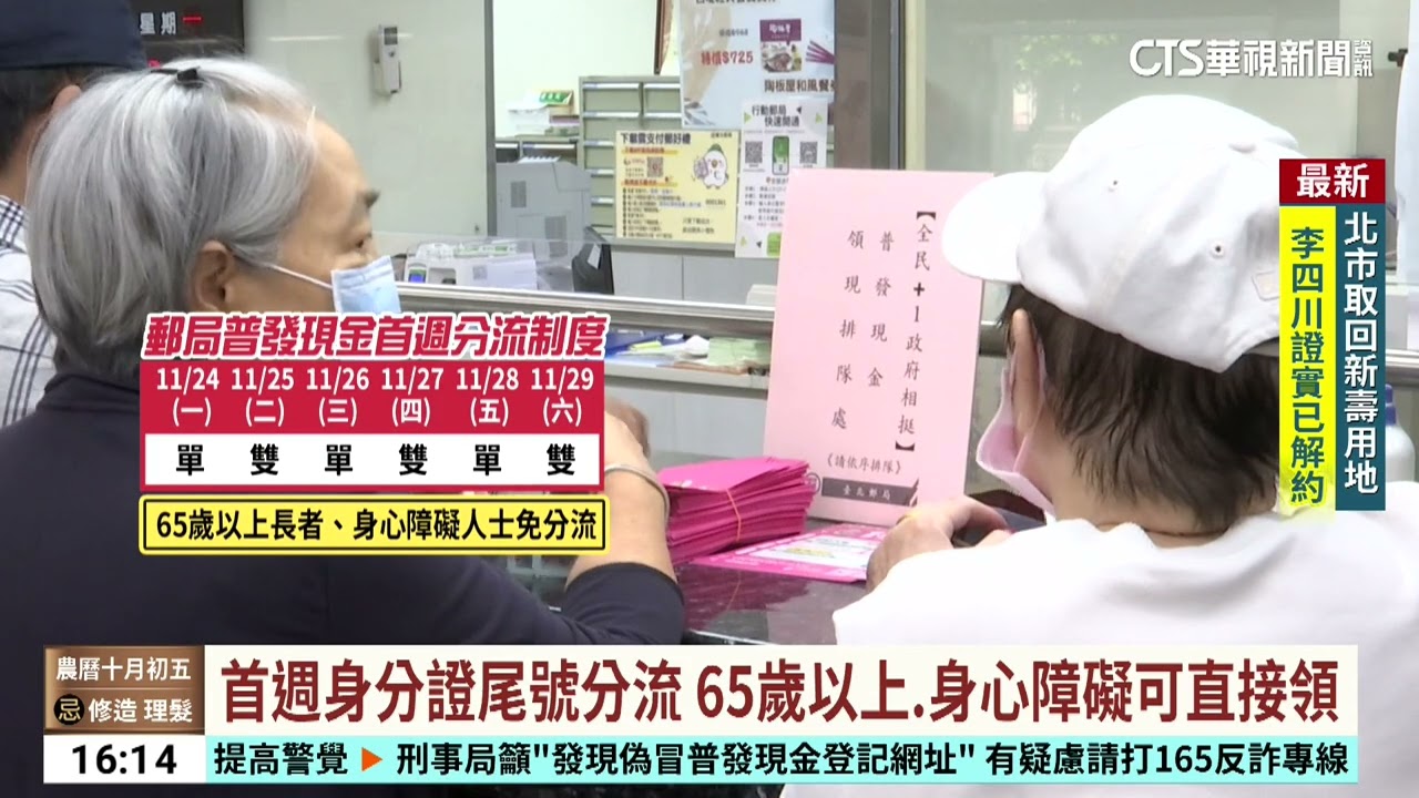 732萬人還沒領錢！　普發一萬郵局開放臨櫃領取｜華視台語新聞 2025.11.24