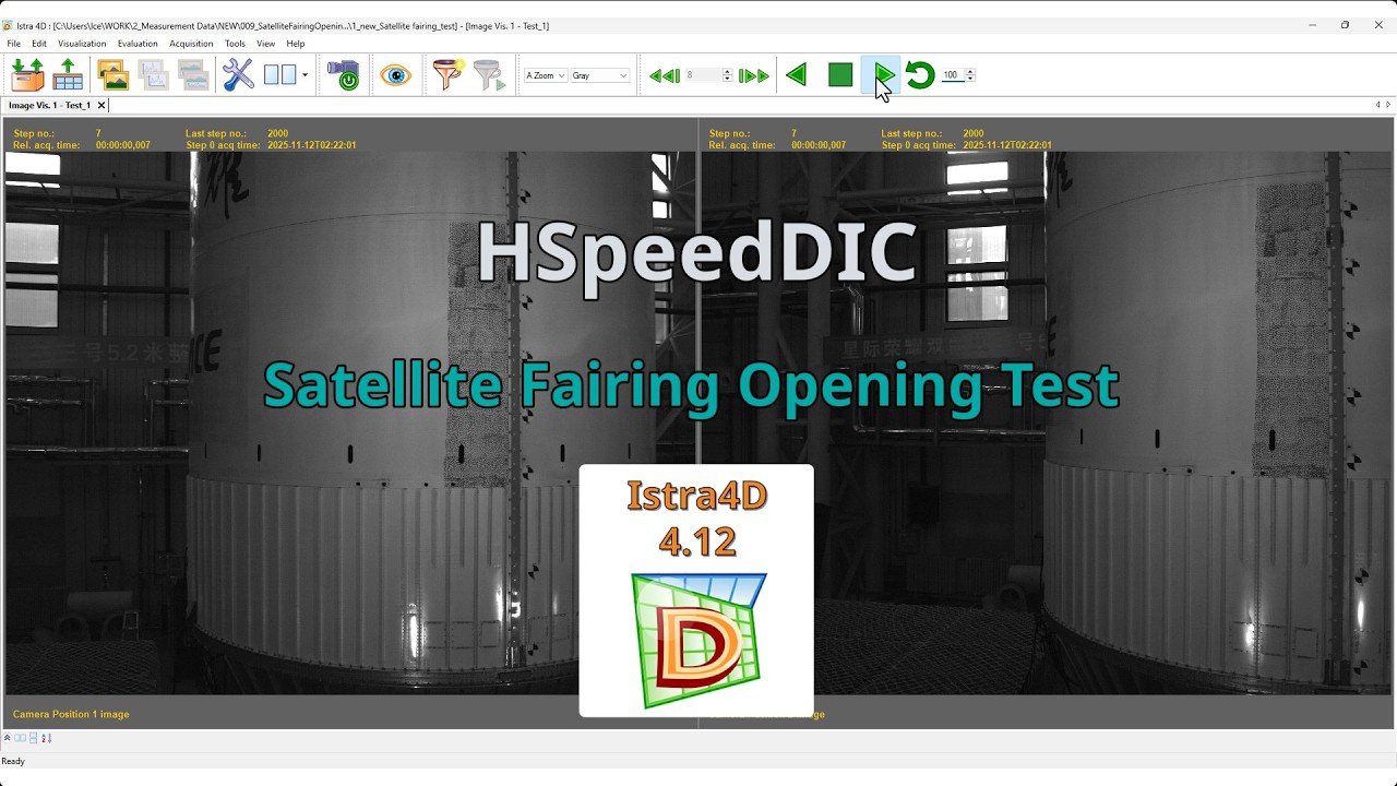 Motion Analysis opening test of a Satellite Fairing using Istra4D V4.12